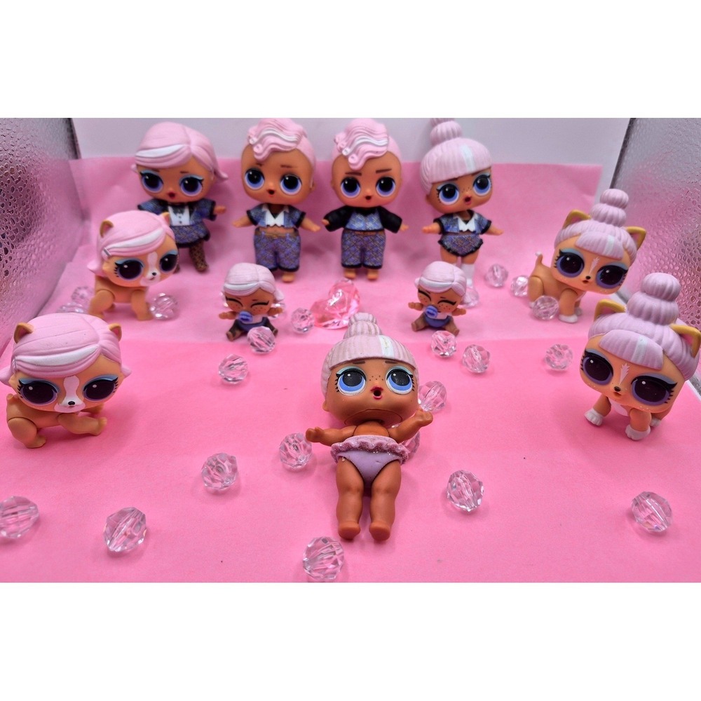 LOL Surprise Uptown Girl Family Lot Dolls Pets Uptown Meow Puppy Lil Sister Pink